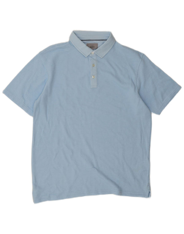 Polo da uomo su misura Marks & Spencer, grande, in cotone gessato blu