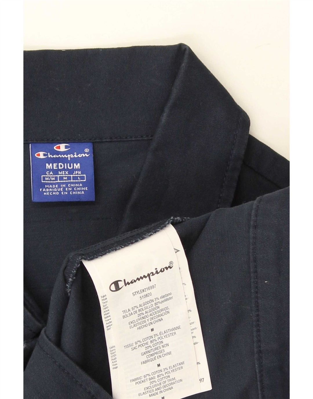 Giubbotto bomber da uomo Champion UK 38 cotone blu navy medio