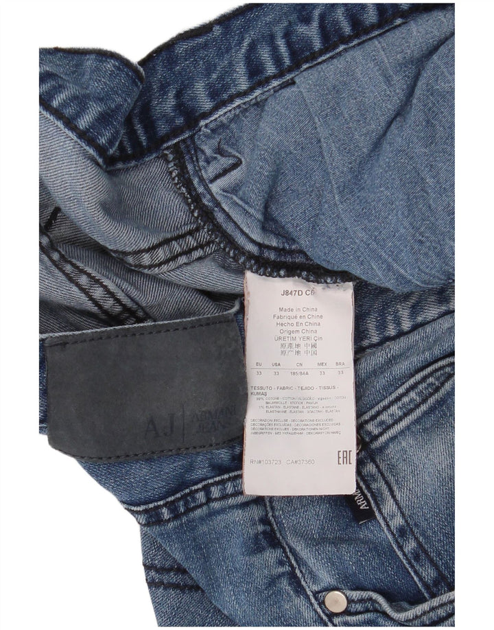 Jeans dritti da uomo Armani W33 L34 in cotone blu
