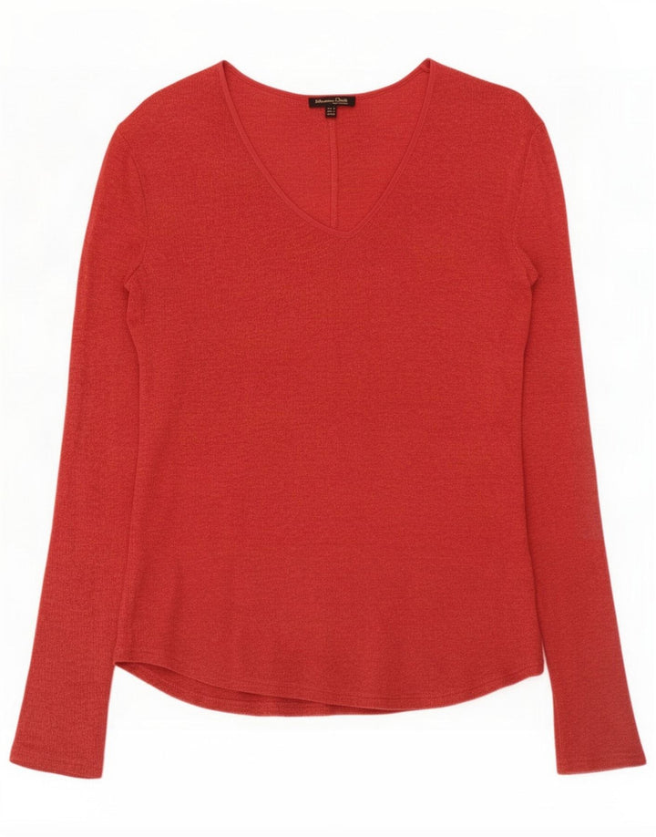 Massimo Dutti Top da donna manica lunga UK 10 Small Rosso