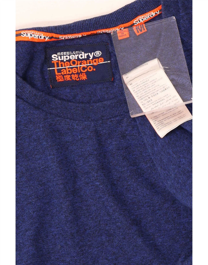 T-shirt da uomo Superdry Top in cotone chiazzato blu navy medio