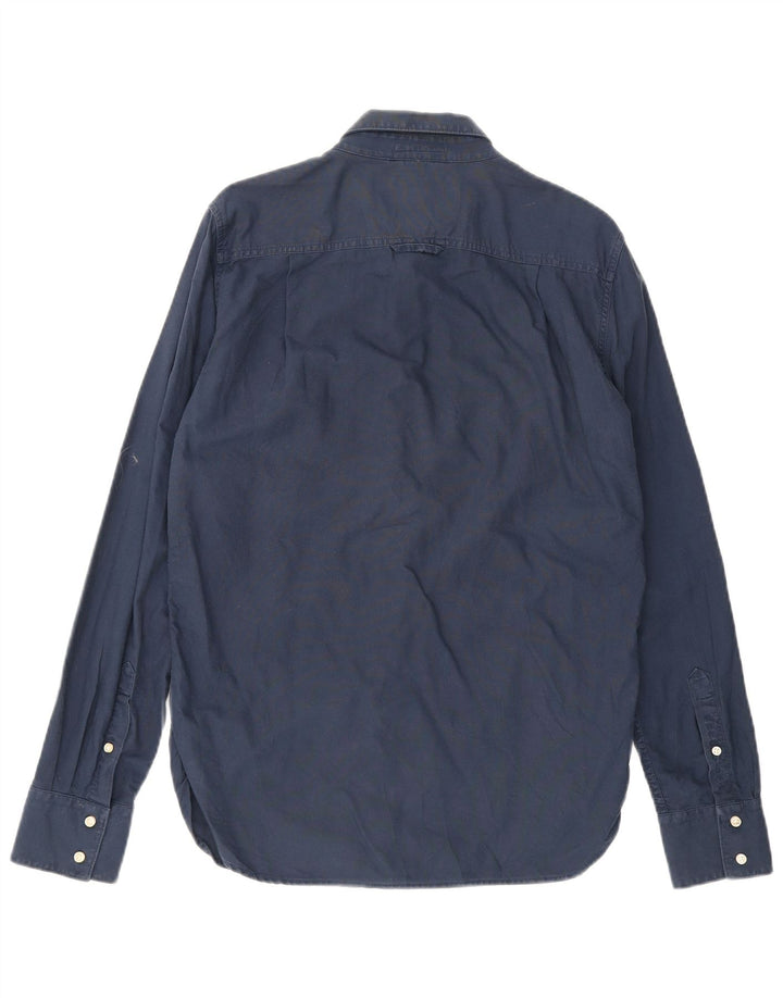 Camicia da uomo Superdry Large in cotone blu navy