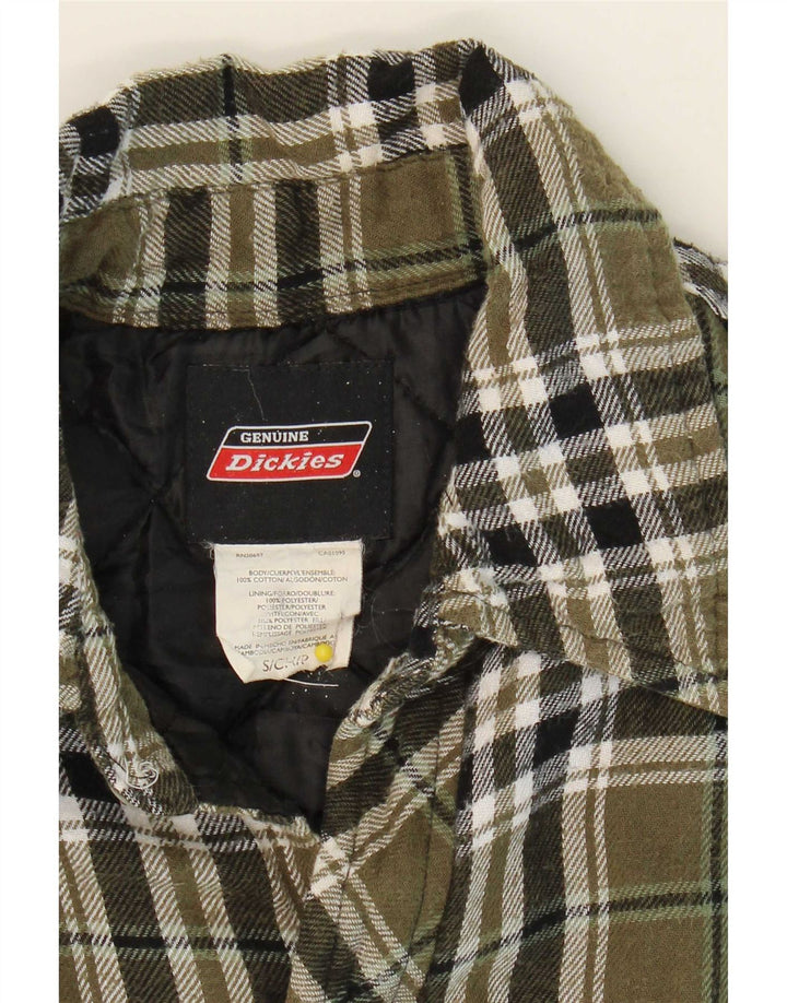 Dickies Camicia da uomo in flanella da boscaiolo, piccolo cotone a quadri kaki