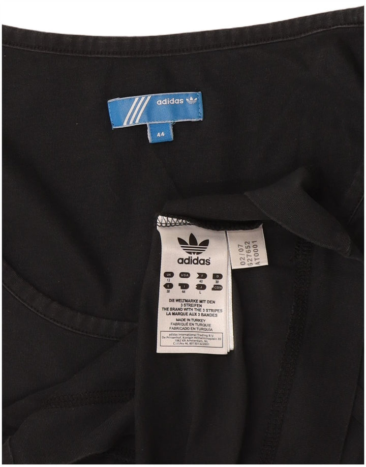 Canottiera grafica da donna Adidas UK 12 cotone medio nero