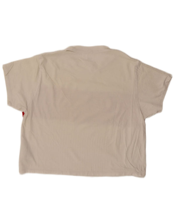T-shirt grafica da donna Levi's Top UK 16 grande cotone bianco