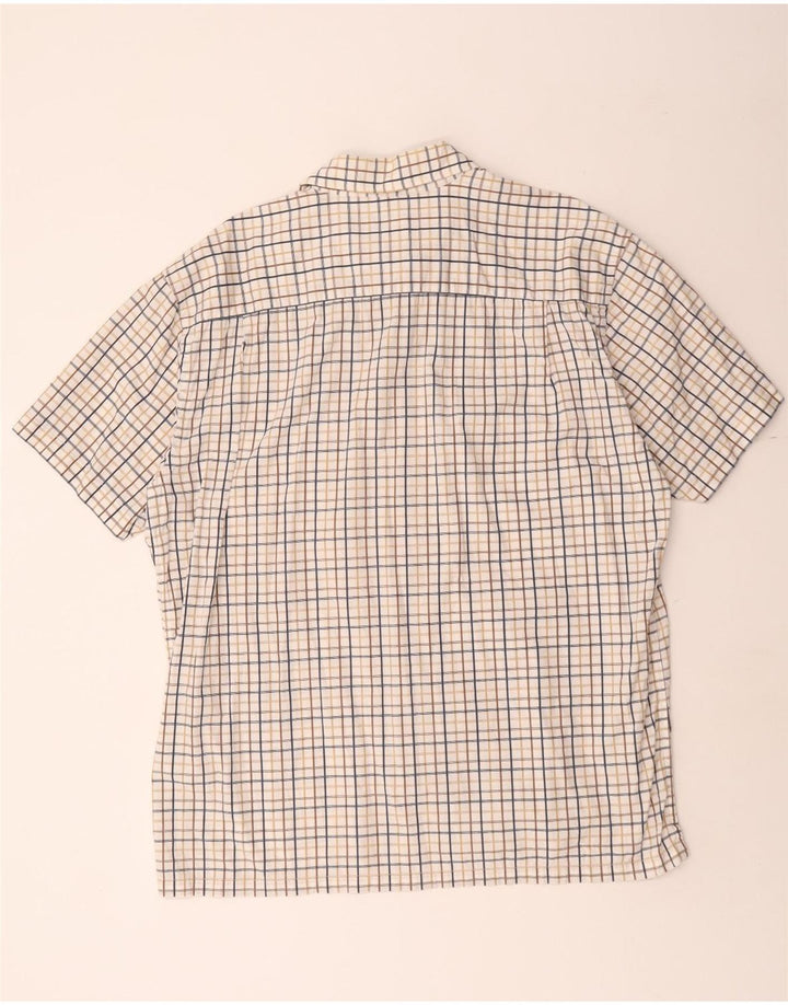 TOM TAILOR Camicia a maniche corte da uomo 2XL Cotone a quadri bianchi