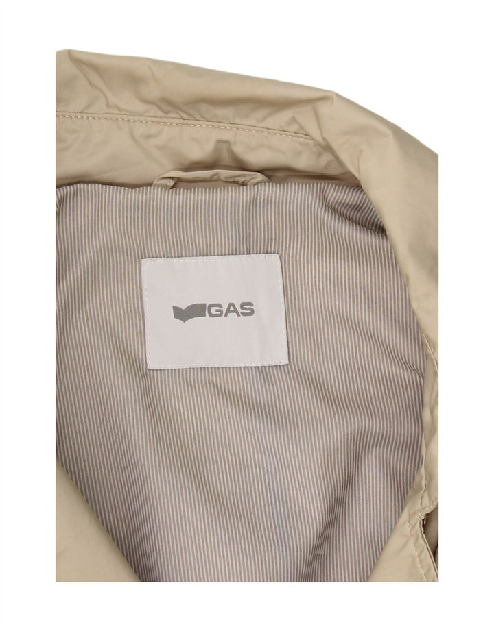 GAS Womens Trench Coat EU 40 Medium Beige Polyester Vintage Gas and Second-Hand Gas from Messina Hembry 