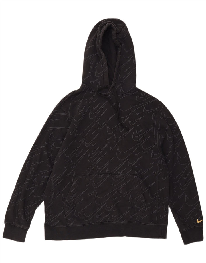 Felpa con cappuccio grafica Nike da uomo grande in cotone nero
