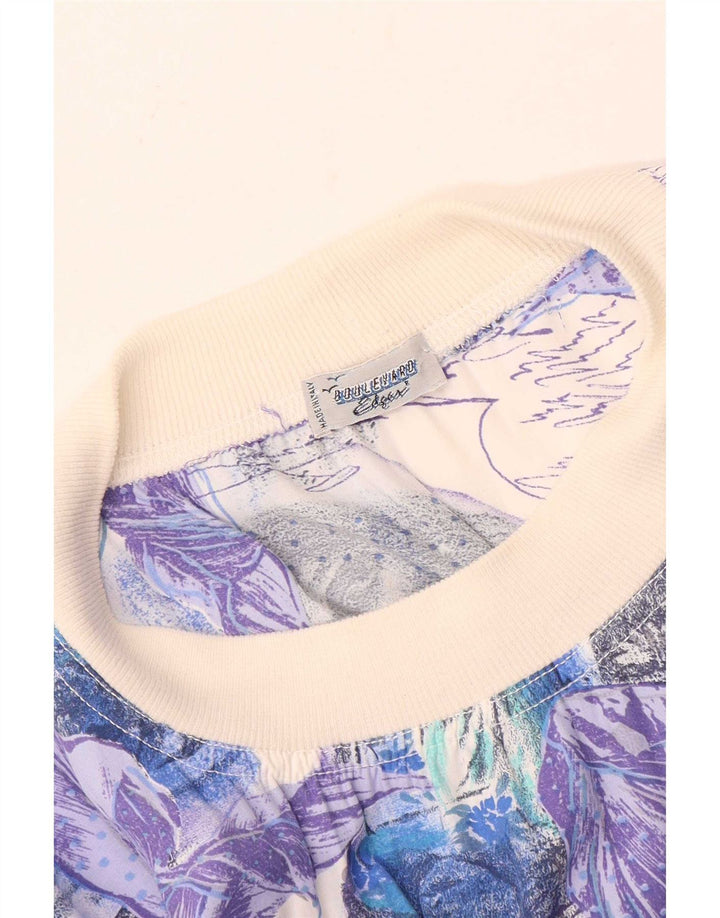 T-shirt da uomo vintage Top grande floreale viola