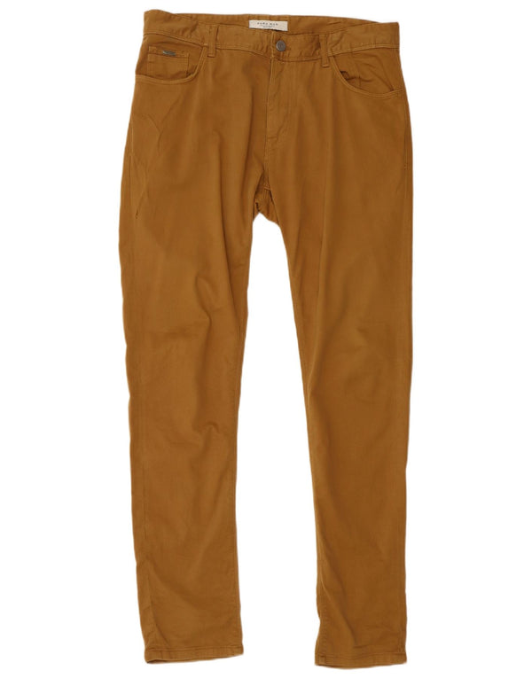 Pantaloni casual slim da uomo Zara EU 44 Large W34 L32 Cotone beige