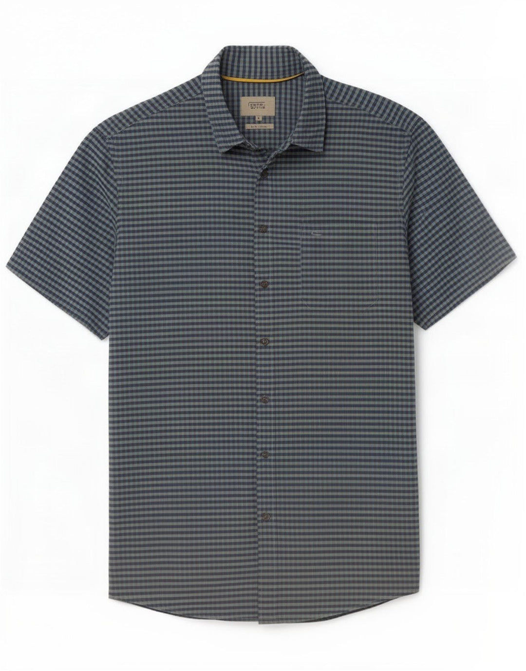 Camicia da uomo a maniche corte con vestibilità regolare Camel Active a quadretti blu navy medio