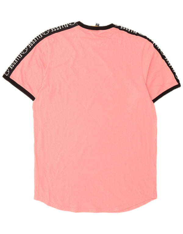 T-shirt grafica da uomo Ellesse Top 2XL cotone color block rosa