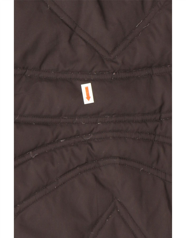 TRUSSARDI JEANS Womens Hooded Padded Jacket IT 42 Medium Brown Polyester