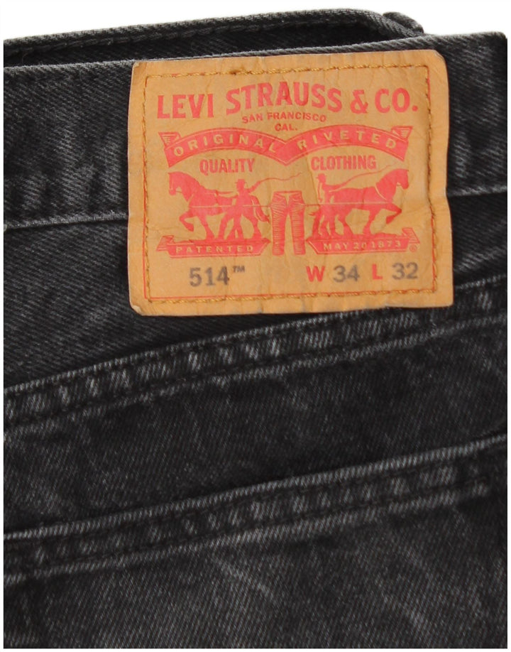 Levi's Uomo 514 Jeans dritti W34 L30 Cotone Nero