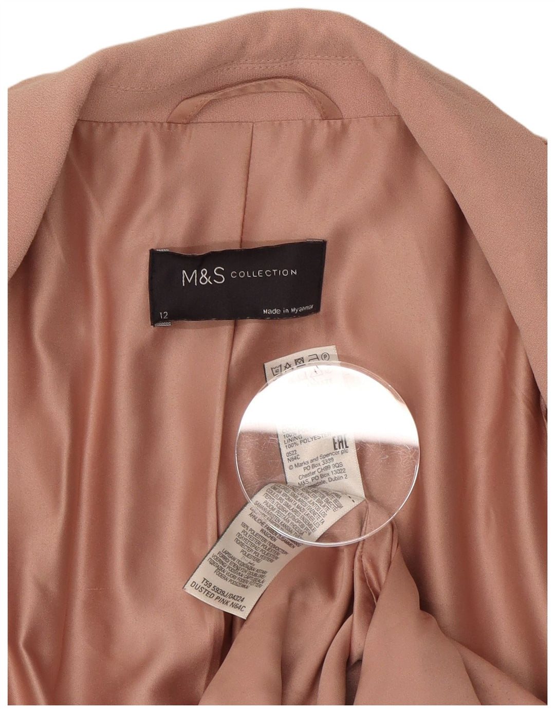 Giacca Marks & Spencer da donna Open Blazer UK 12 Poliestere rosa medio