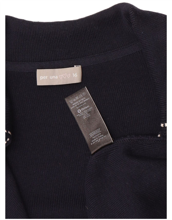 Maglione cardigan Marks & Spencer da donna Per Una UK 16 grande blu navy