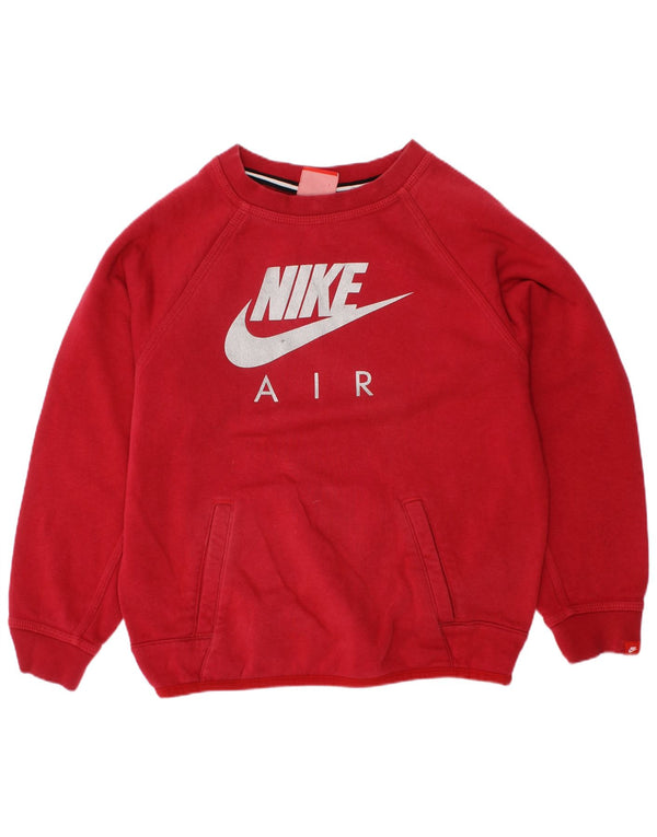 Felpa grafica Nike da bambino, 7-8 anni, XL, cotone rosso