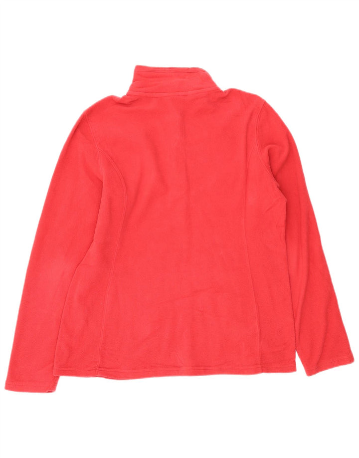 Maglione in pile da donna con collo con zip Eddie Bauer UK 14 poliestere rosa medio