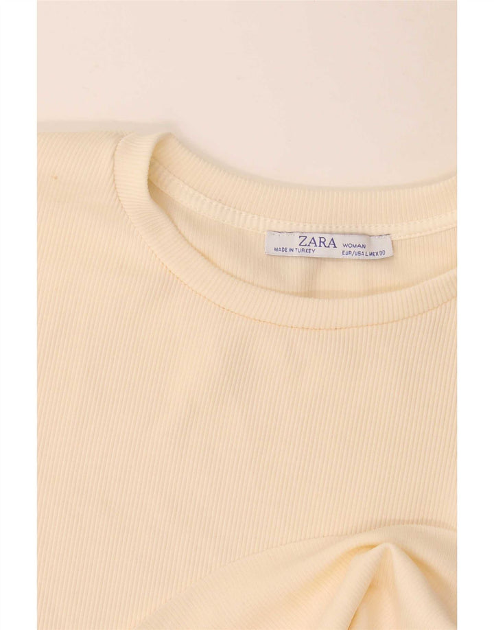 Top Zara da donna a maniche lunghe UK 14 grande beige