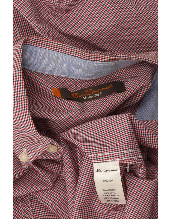 Camicia da uomo Ben Sherman piccola in cotone a quadretti rossi