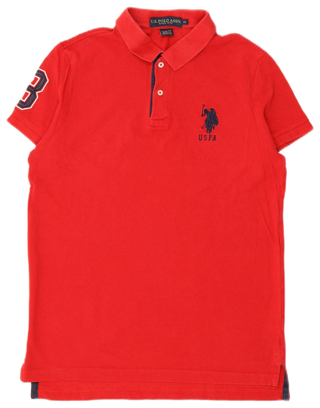 POLO ASSN. Polo da uomo grafica slim fit in cotone rosso medio
