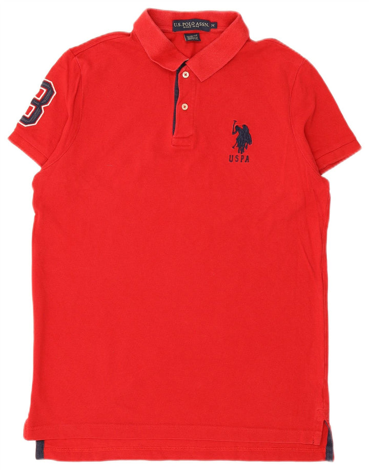 POLO ASSN. Polo da uomo grafica slim fit in cotone rosso medio