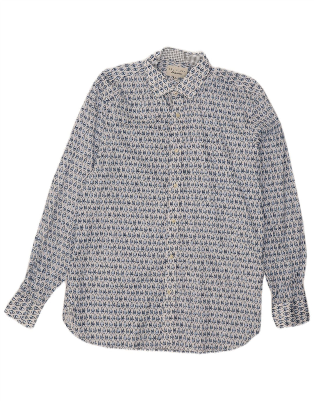 Camicia da uomo Ted Baker taglia 16 grande cotone floreale blu