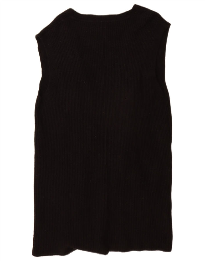 Maglione cardigan senza maniche lungo da donna Fat Face UK 14 medio nero