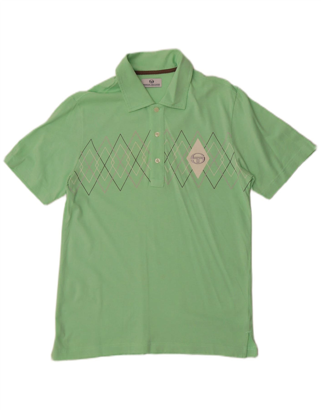 Polo da uomo Sergio Tacchini piccola in cotone a rombi/diamanti verde