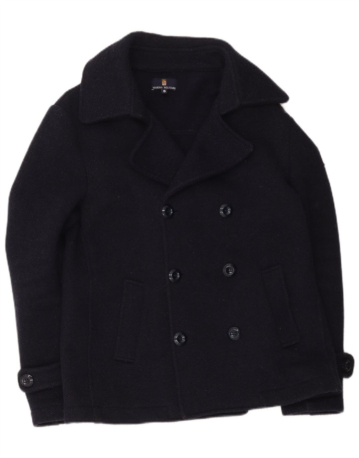 Marina Militare Cappotto da marinaio da uomo UK 36 Piccolo in lana blu navy