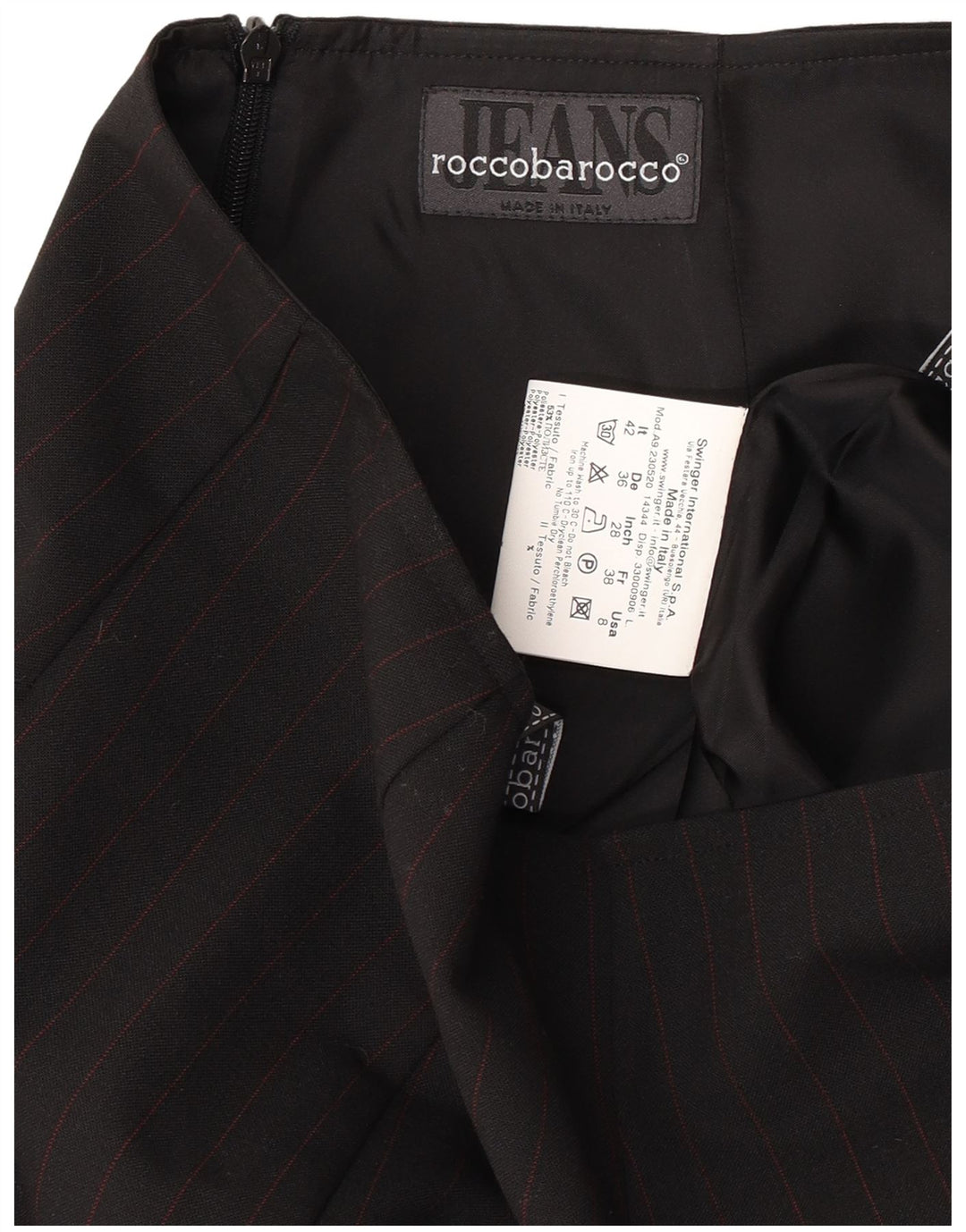 Gonna Tubino Donna Roccobarocco IT 42 Media W26 Gessata Nera