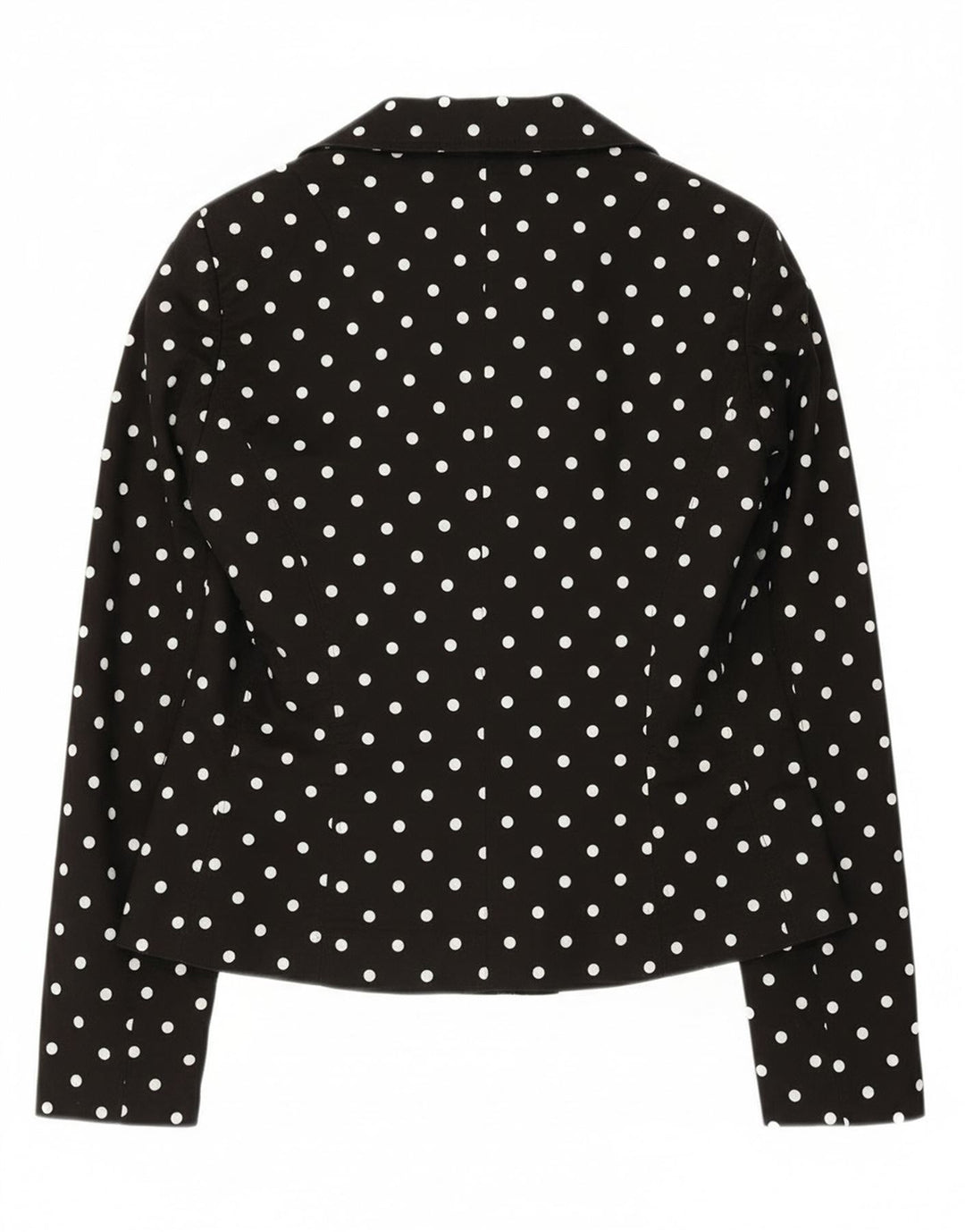 Giacca blazer da donna a 2 bottoni Phard UK 12 cotone medio a pois nero