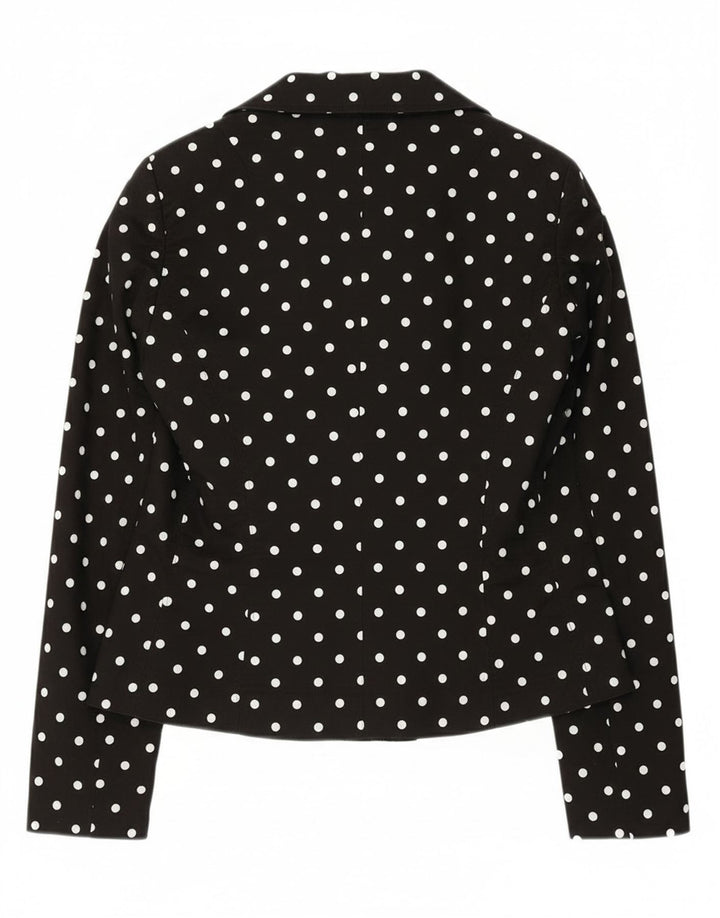 Giacca blazer da donna a 2 bottoni Phard UK 12 cotone medio a pois nero