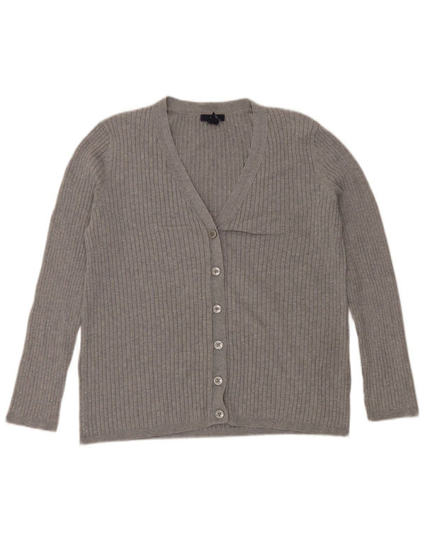 Maglione cardigan da donna Gap UK 14 grande cotone grigio classico