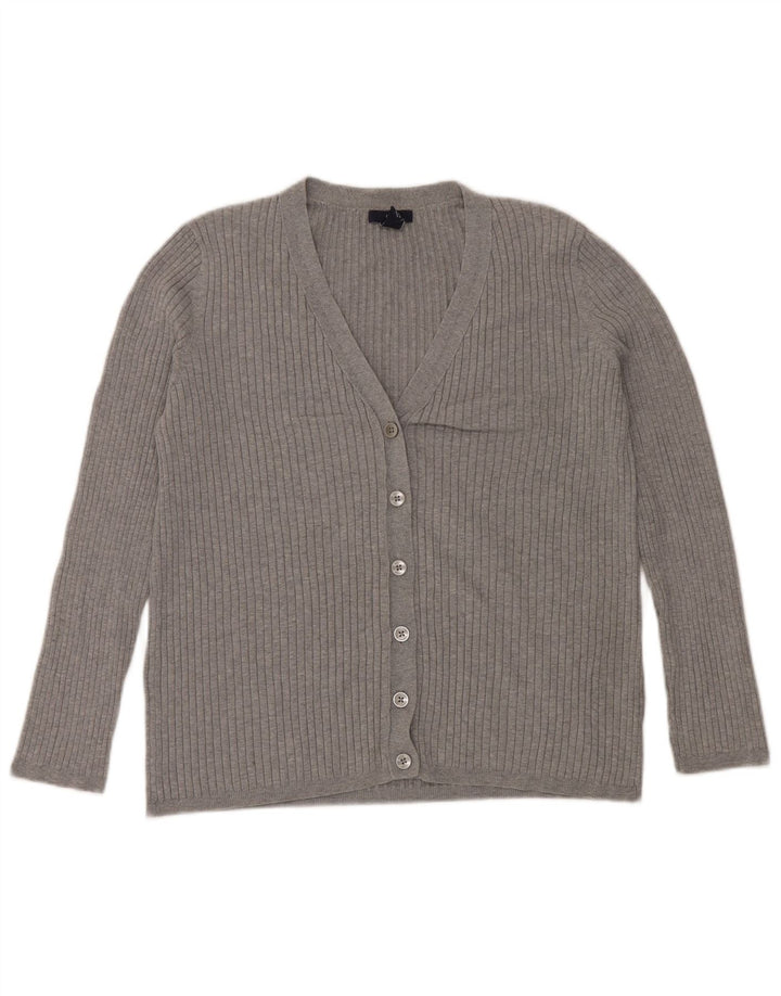Maglione cardigan da donna Gap UK 14 grande cotone grigio classico