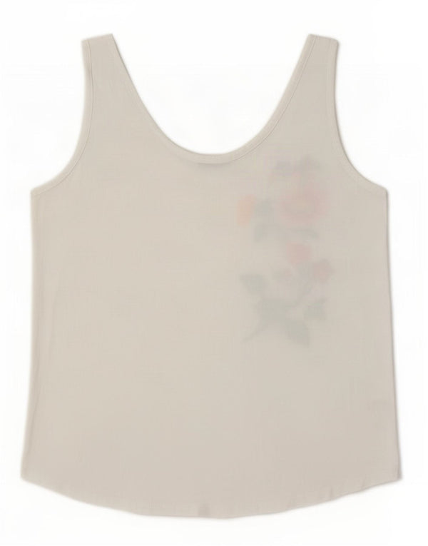 Canotta grafica da donna Zara UK 16 grande bianco floreale