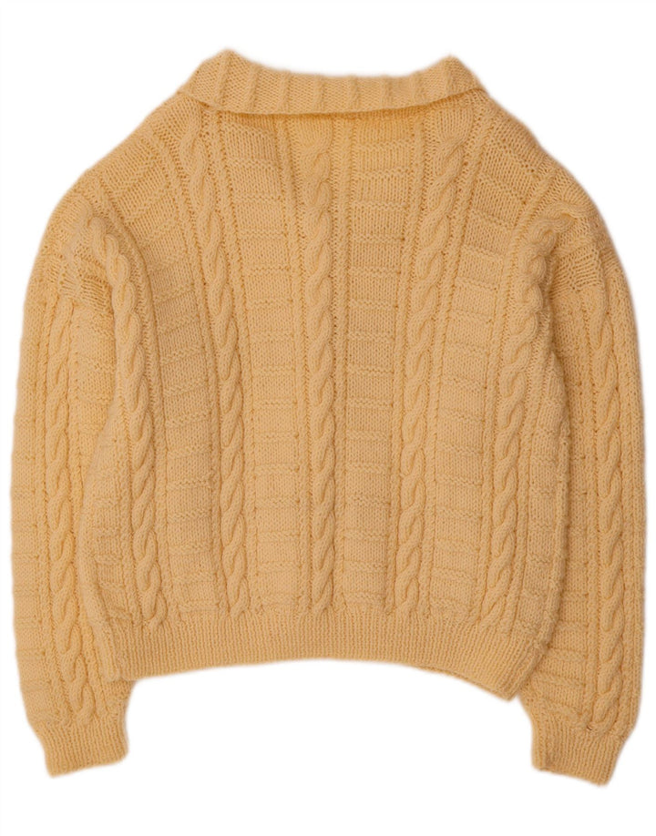 Maglione cardigan corto da donna VINTAGE UK 18 XL Beige