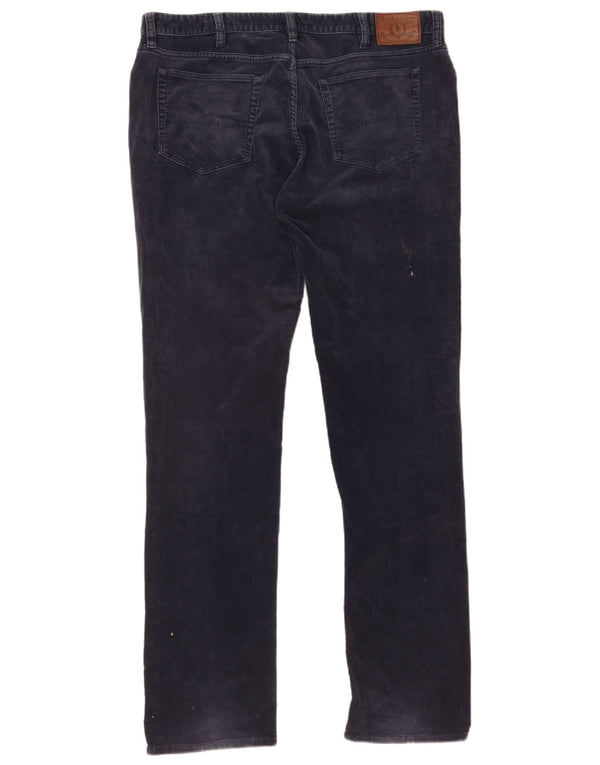 Pantaloni dritti in velluto a coste da uomo Polo Ralph Lauren W36 L34 cotone blu navy