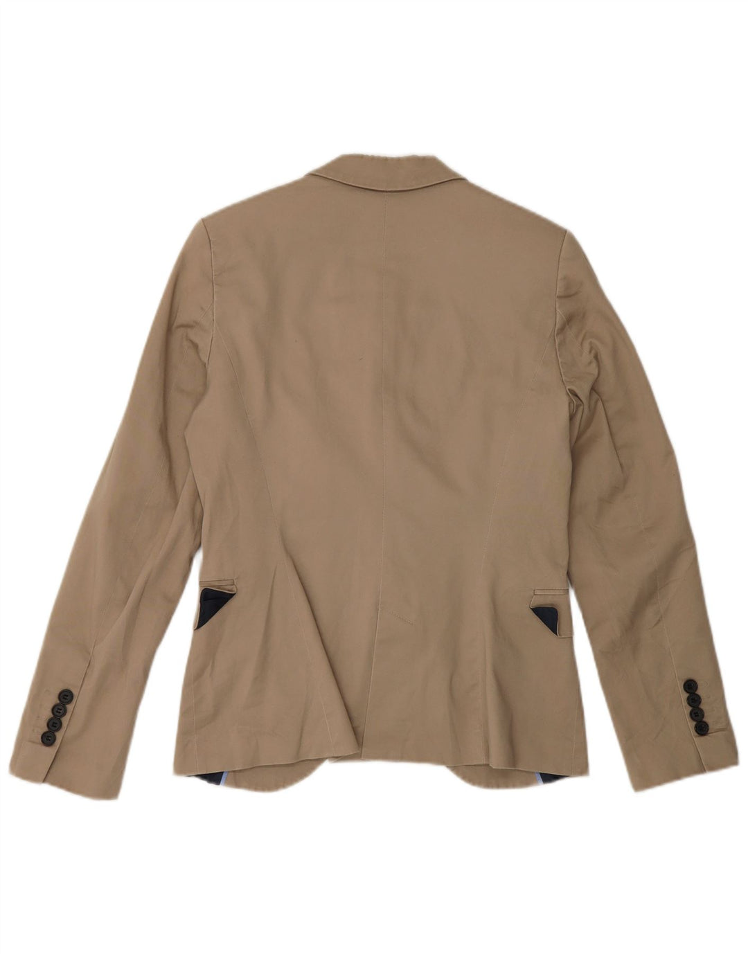 Giacca blazer a 1 bottone da donna Zara UK 12 Cotone beige medio