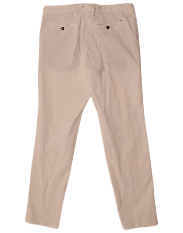 Pantaloni chino dritti da uomo Tommy Hilfiger IT 52 XL W36 L33 Cotone bianco