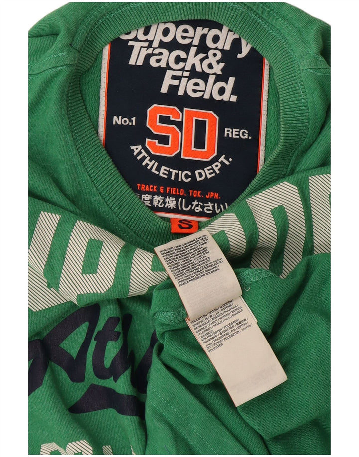 T-shirt grafica da uomo Superdry Top piccola in cotone verde