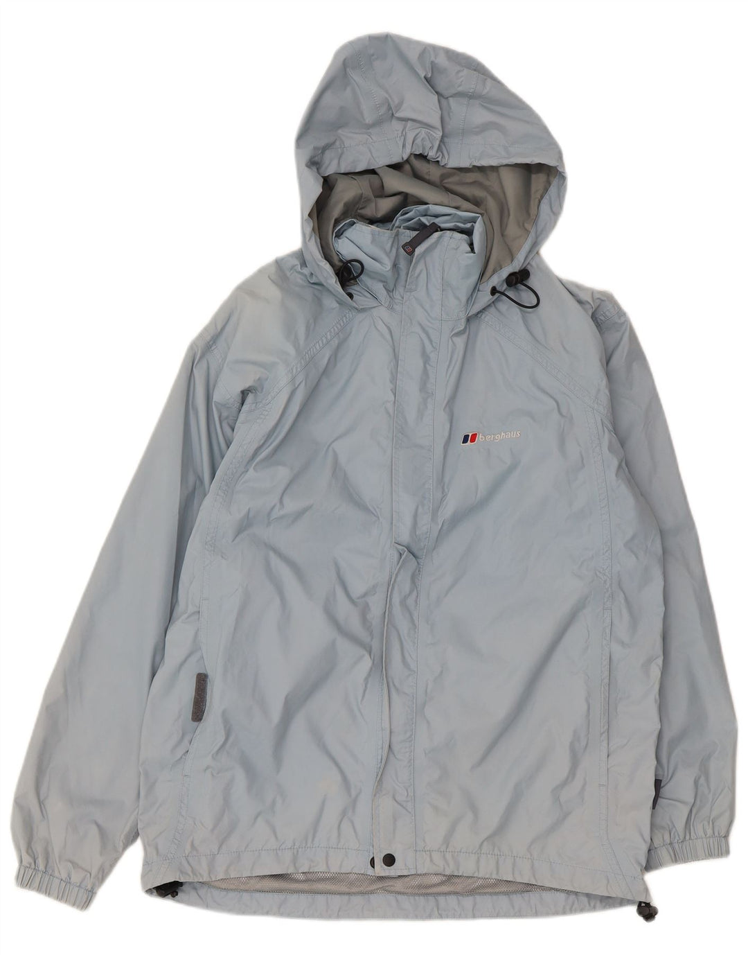 Giacca antipioggia oversize con cappuccio da donna Berghaus UK 10 piccola in nylon blu