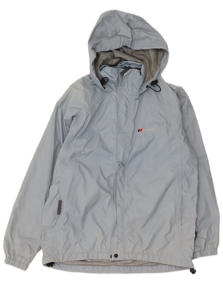Giacca antipioggia oversize con cappuccio da donna Berghaus UK 10 piccola in nylon blu