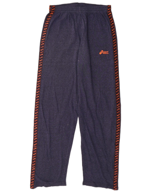 Pantaloni da tuta con grafica ASICS da uomo, grandi, in cotone color block blu navy