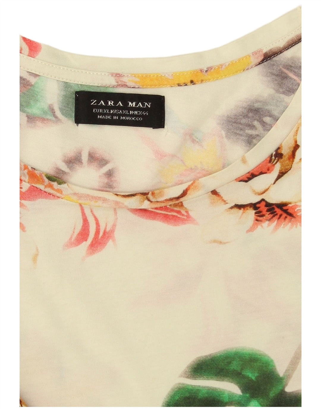 T-shirt grafica da uomo Zara Top XL bianca floreale