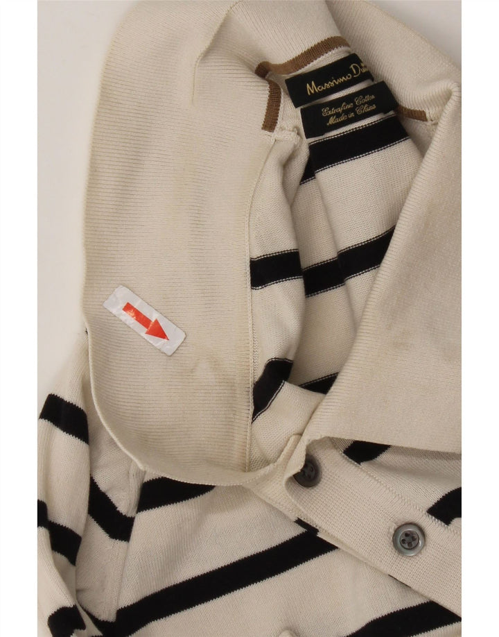 Polo da uomo Massimo Dutti in cotone a righe bianche medie