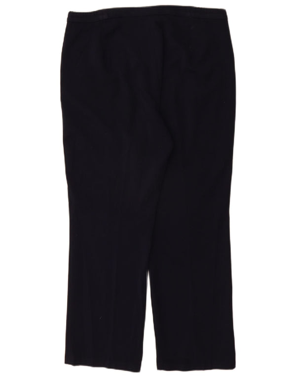 Pantaloni casual dritti da donna Marks & Spencer W32 L28 poliestere blu navy