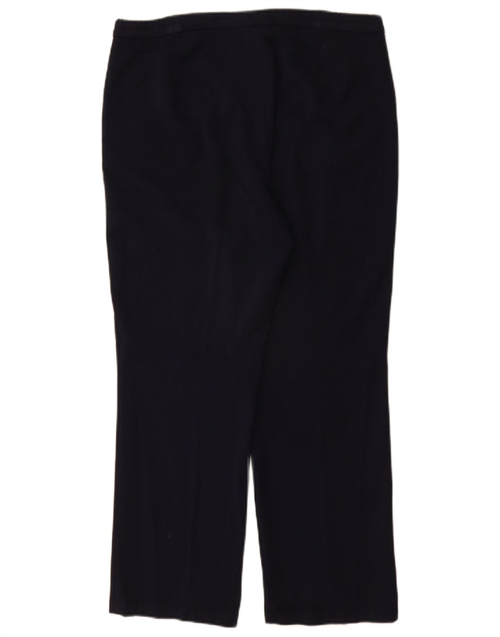 Pantaloni casual dritti da donna Marks & Spencer W32 L28 poliestere blu navy