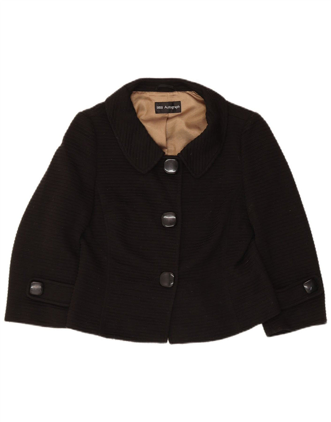 Giacca blazer con maniche a 3/4 da donna Marks & Spencer UK 12 media nera