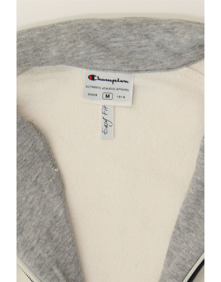 CHAMPION Womens Easy Fit Tracksuit Top Jacket UK 14 Medium White Cotton Vintage Champion and Second-Hand Champion from Messina Hembry 